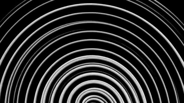 Ondas de rádio pulsantes aleatórias, ondas de ondulação no espaço, o fundo é preto — Vídeo de Stock