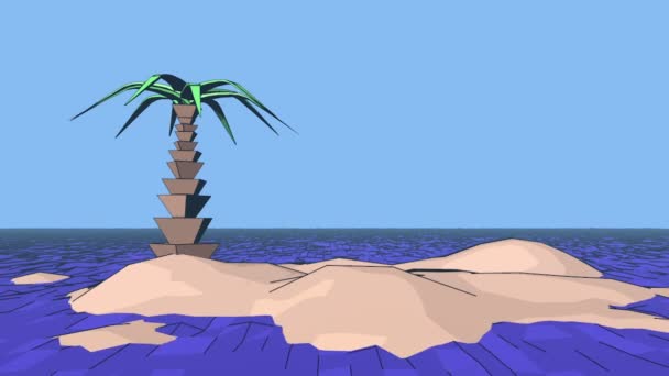 Palm tree on the island — Stock Video