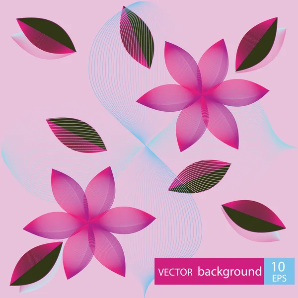 Abstraktní barevné pozadí s květinami — Stockový vektor
