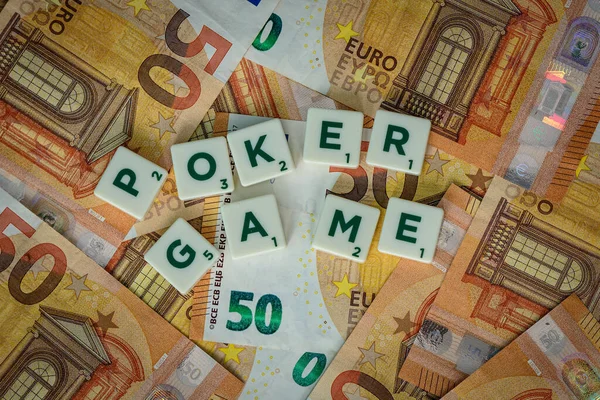 Soldi Euro Iscrizione Con Iscrizione Gioco Del Poker Invito Unirsi Immagini Stock Royalty Free