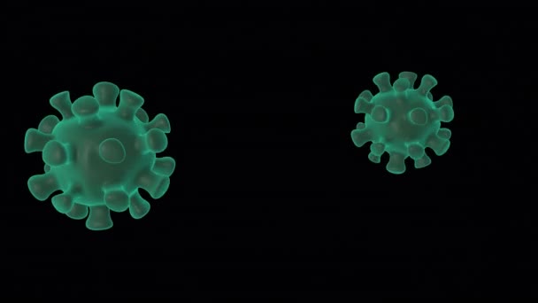 Coronavirus Covid Modell Virus Roterar Mörk Bakgrund — Stockvideo