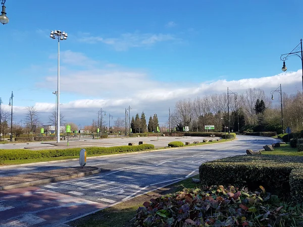 Manchester Inglaterra Reino Unido 2020 Trafford Centre Estacionamento Vazio Dia — Fotografia de Stock