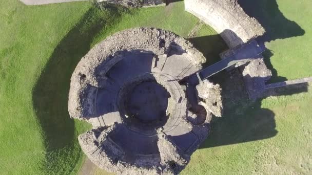 Imágenes Aéreas Con Una Vista Hacia Abajo Torreta Del Castillo — Vídeo de stock