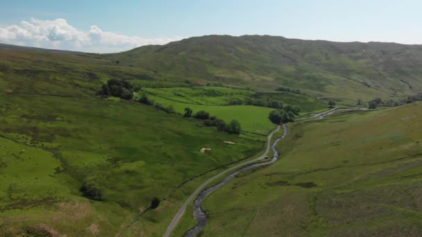 Tiro Aéreo Alta Altitude Barbon Beck Carnforth Lancashire Inglaterra Câmera — Vídeo de Stock