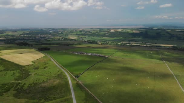 Eine Absteigende Luftaufnahme Über Caton Moor Mit Blick Richtung Grange — Stockvideo