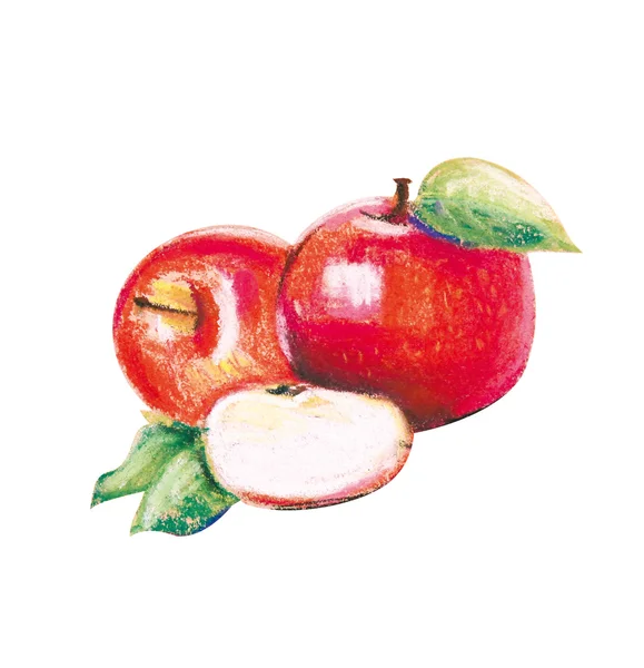 Яблука в пастельні — стоковий вектор