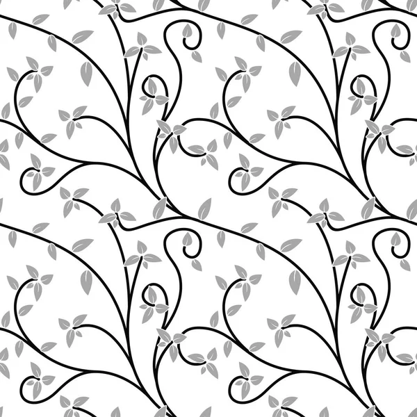 Seamless Pattern Floral Illustration Indonesian Batik Vector Branch Leaf Motif — Stock Vector