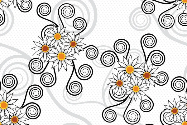 Nahtlose Muster Floral Vector Illustration Natur Batik Motiv — Stockvektor