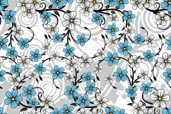 Nahtlose Muster Floral Vector Illustration Natur Batik Motiv — Stockvektor