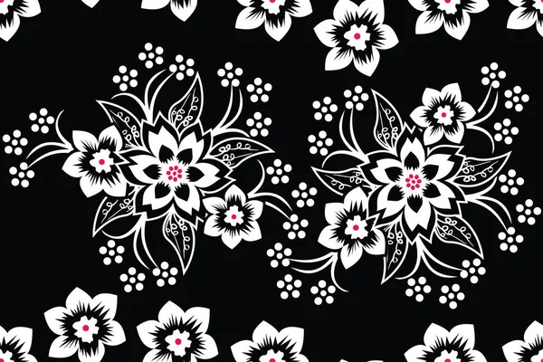 Illustration Vectorielle Florale Sans Couture Nature Batik Motif — Image vectorielle