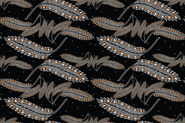 Sömlös Mönster Blommig Vektor Illustration Traditionella Batik Motiv — Stock vektor
