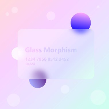 Buzlu cam efektli bir illüstrasyon. Yeni trend. Glasmorfizm. Vektör