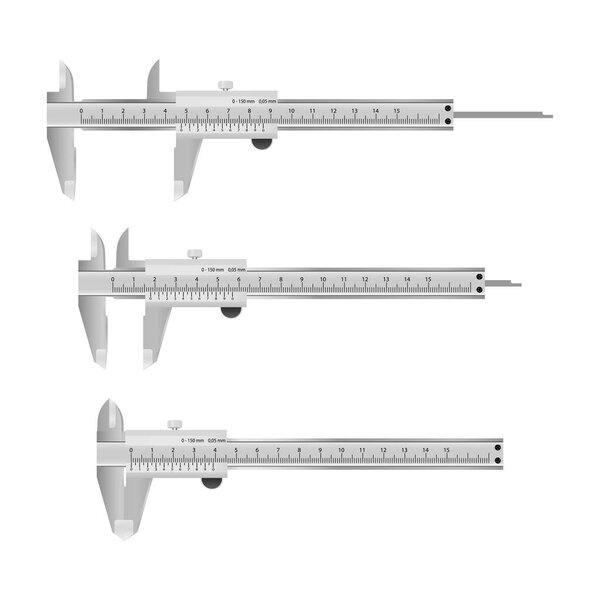 Caliper for measurement. Measuring instrument on a white background. Vector illustration