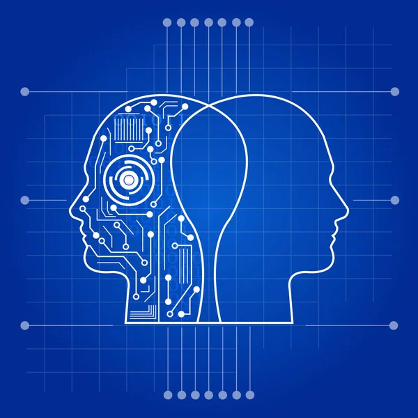 Inteligencia Artificial Para Diseño Conceptos Concepto Tecnología Aprendizaje Automático Ingeniería — Vector de stock