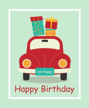 Doğum günü kartı tasarımın kutlu olsun. vektör illüstrasyonu