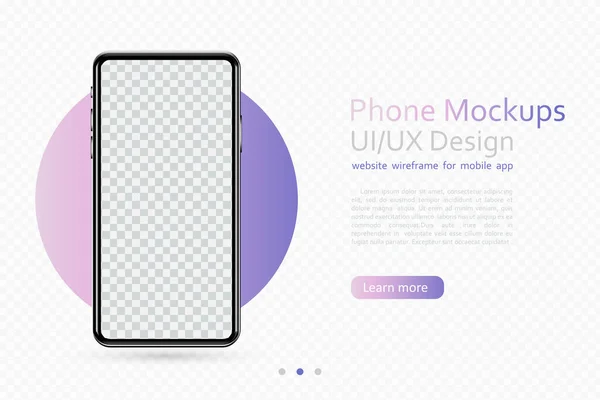 Akıllı telefon boş ekran, telefon modeli. Bilgi grafikleri veya sunum UI tasarım arayüzü için şablon.