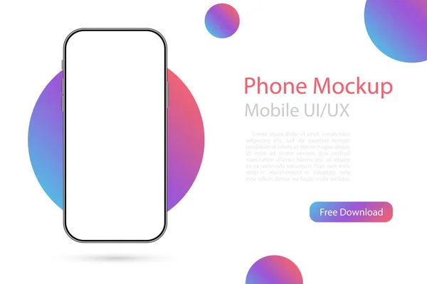 Akıllı telefon boş ekran, telefon modeli. Bilgi grafikleri veya sunum UI tasarım arayüzü için şablon. Vektör