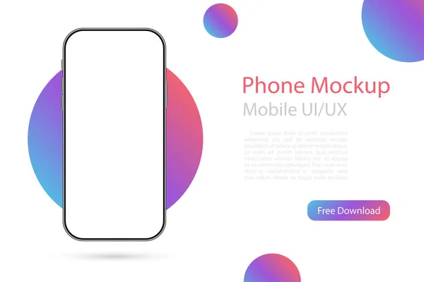 Smartphone leeg scherm, telefoon mockup. Sjabloon voor infographics of presentatie UI design interface. Stockillustratie