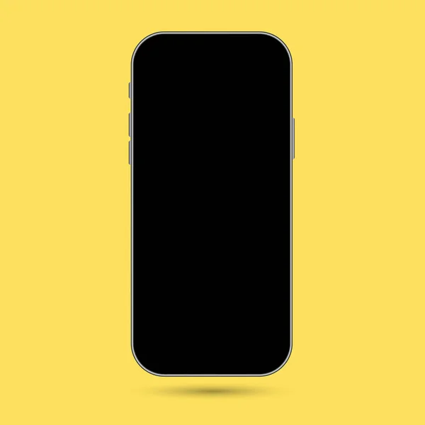Akıllı telefon boş ekran, siyah telefon modeli. Bilgi grafikleri veya sunum UI tasarım arayüzü için şablon. Vektör
