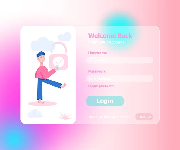 Oturum açma kullanıcı arabirimi Ux tasarım kavramları ve illüstrasyon büyük modern insanlar, gizlilik simgeler, giriş formları ile. Vektör Web sitesi kullanıcı arabirimi oturum açma, form şablonunu açın. Online web kayıt.
