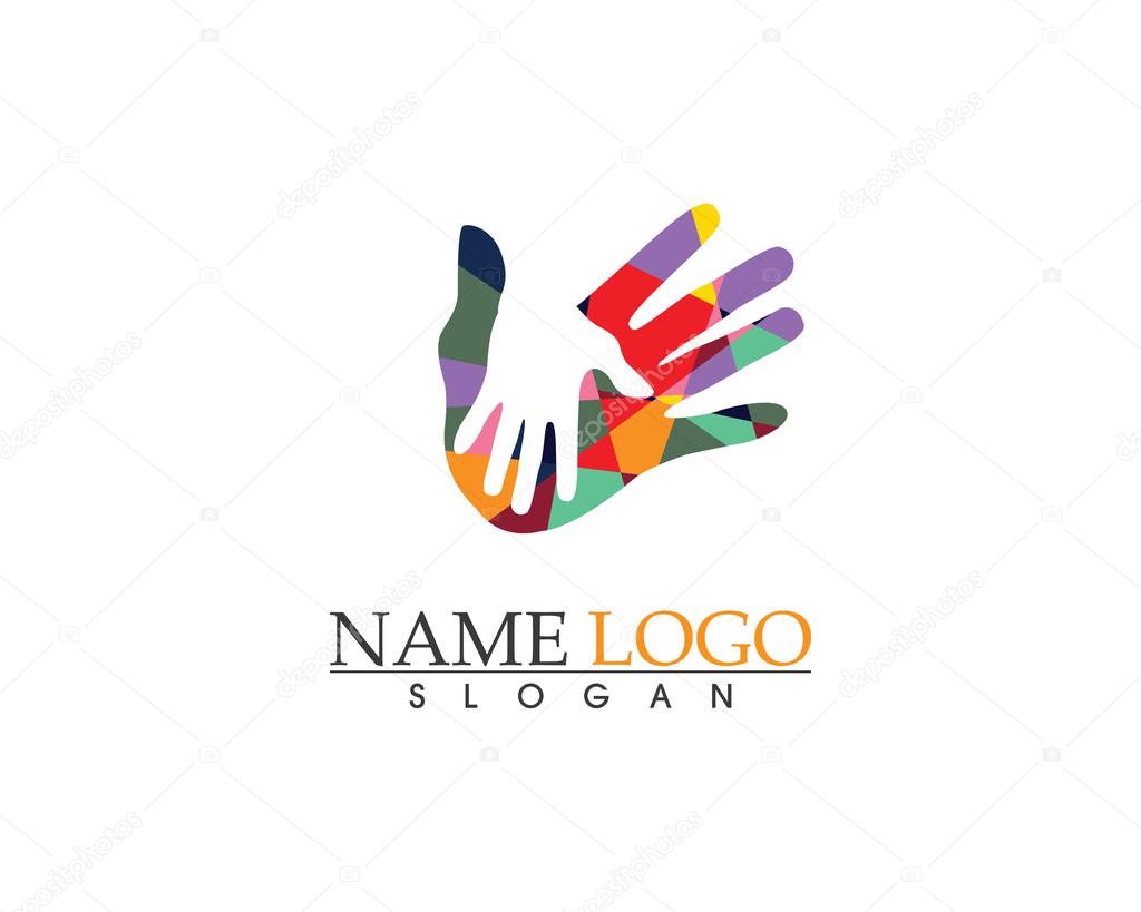 Hand help logo template