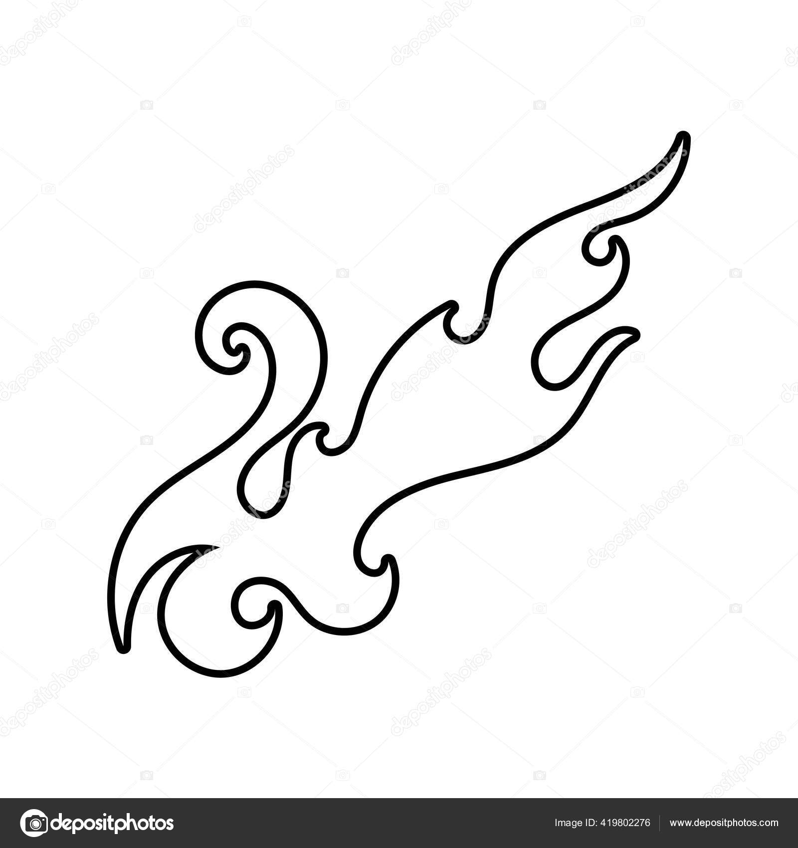 Fire minimalist tattoo stock vector. Illustration of flame - 272091018