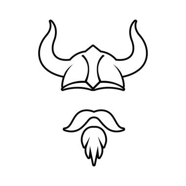 Viking baş logosu ve sembol vektörü
