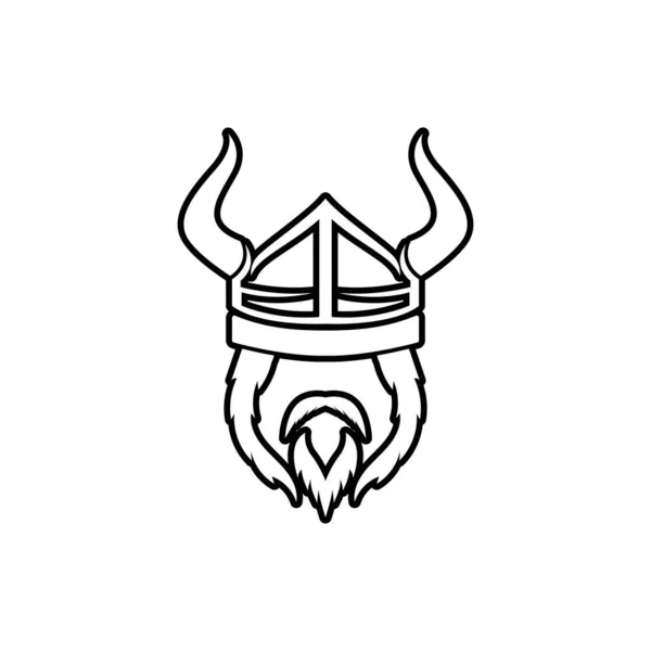 Logotipo Cabeça Viking Vetor Símbolo —  Vetores de Stock