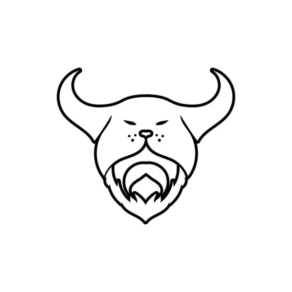 Vikinghoofd Logo Symbool Vector — Stockvector