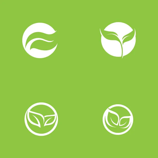 Logos Verde Árbol Hoja Ecología Naturaleza Elemento Vector — Vector de stock