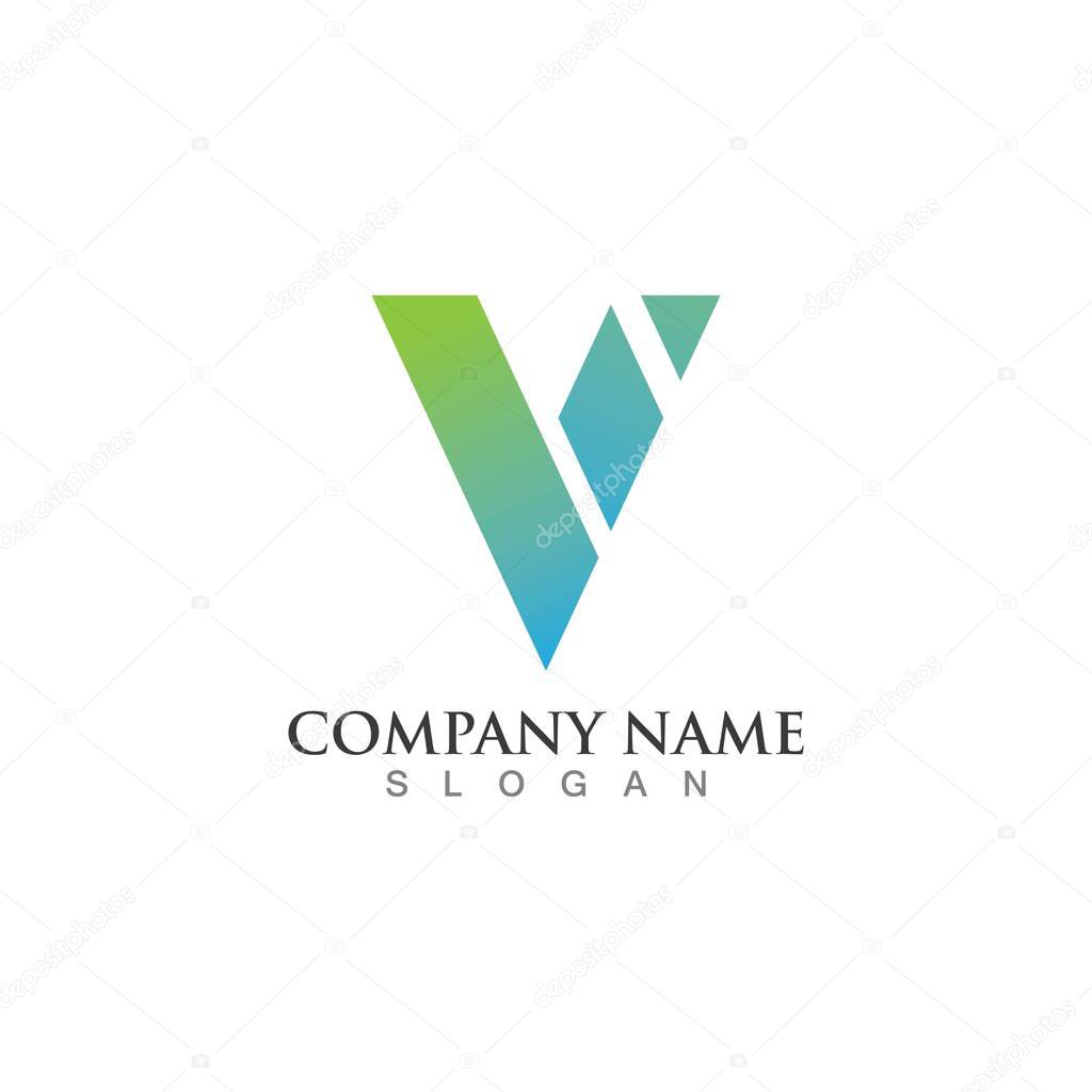 V Letter Logo Template vector icon illustration