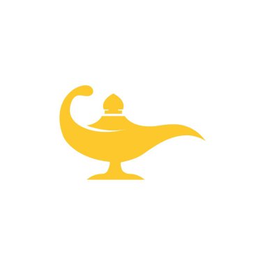 Sihirli lamba logo vektör illüstrasyon tasarımı