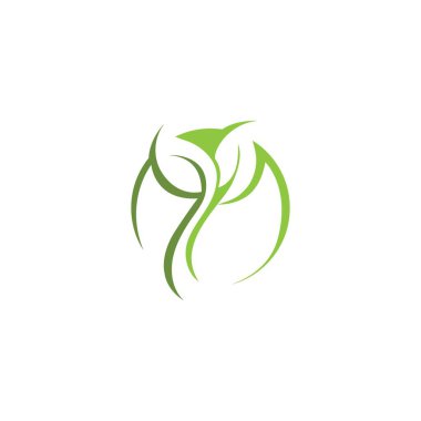 Yeşil ağaç yaprağı ekoloji doğa elementi vektörü logoları