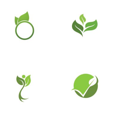Yeşil ağaç yaprağı ekoloji doğa elementi vektörü logoları