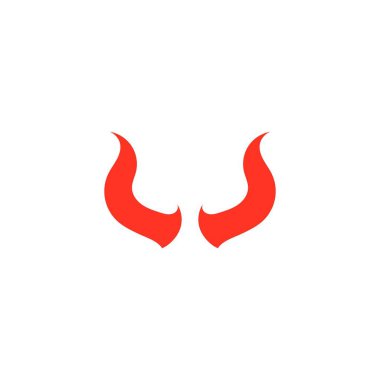 Şeytan boynuzu vektör simgesi tasarım logo şablonu