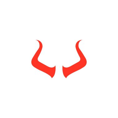 Şeytan boynuzu vektör simgesi tasarım logo şablonu