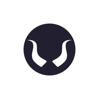 Şeytan boynuzu vektör simgesi tasarım logo şablonu