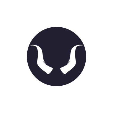 Şeytan boynuzu vektör simgesi tasarım logo şablonu