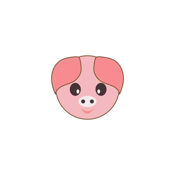 Pig Head Vector Icon Logo — Stock Vector