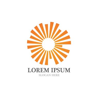 Güneş Logosu ve simge şablonu tasarımı