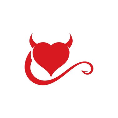 Şeytan boynuzu vektör simgesi tasarım logo şablonu