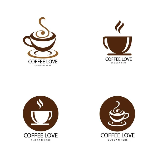 Modello Illustrazione Vettoriale Icona Logo Caffè — Vettoriale Stock