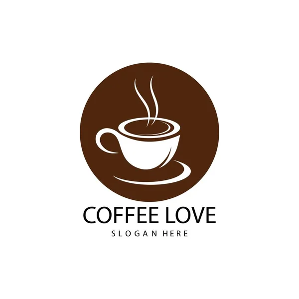 Modello Illustrazione Vettoriale Icona Logo Caffè — Vettoriale Stock