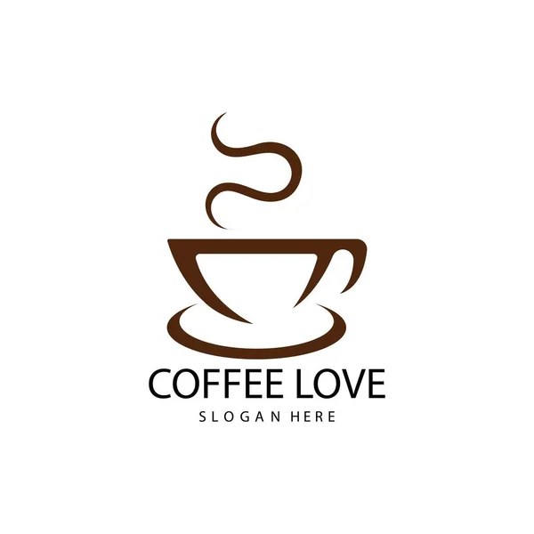 Modello Illustrazione Vettoriale Icona Logo Caffè — Vettoriale Stock