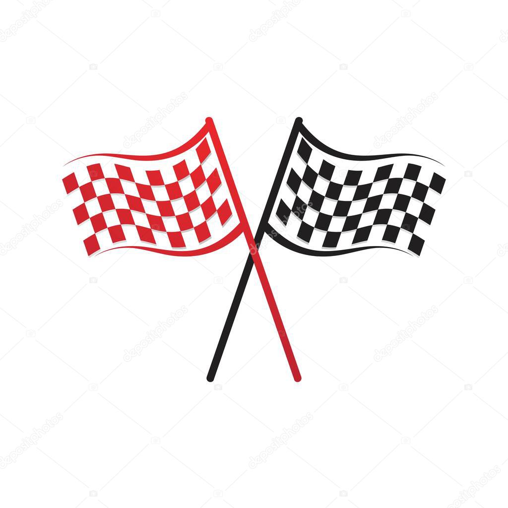Race flag icon, simple design illustration vector