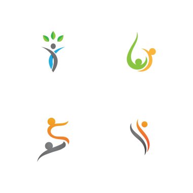 İnsan karakteri logosu çizim vektörü tasarımı