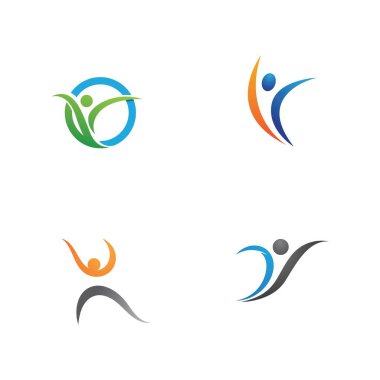 İnsan karakteri logosu çizim vektörü tasarımı