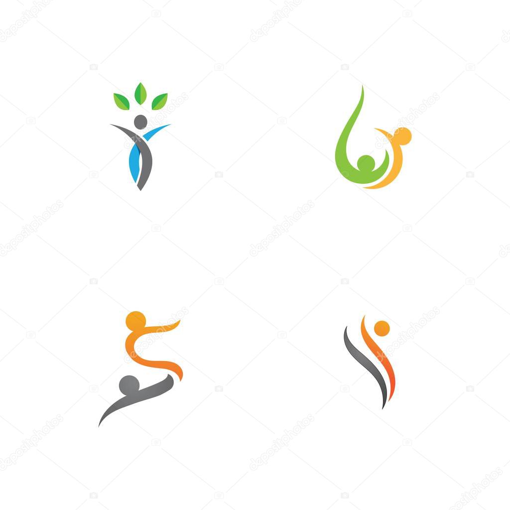 Human character logo sign illustration vector design