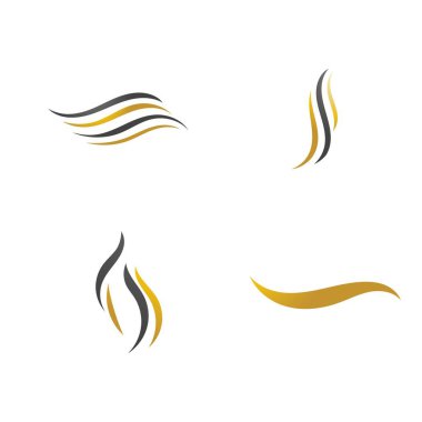 Saç dalgası logo vektör şablonu