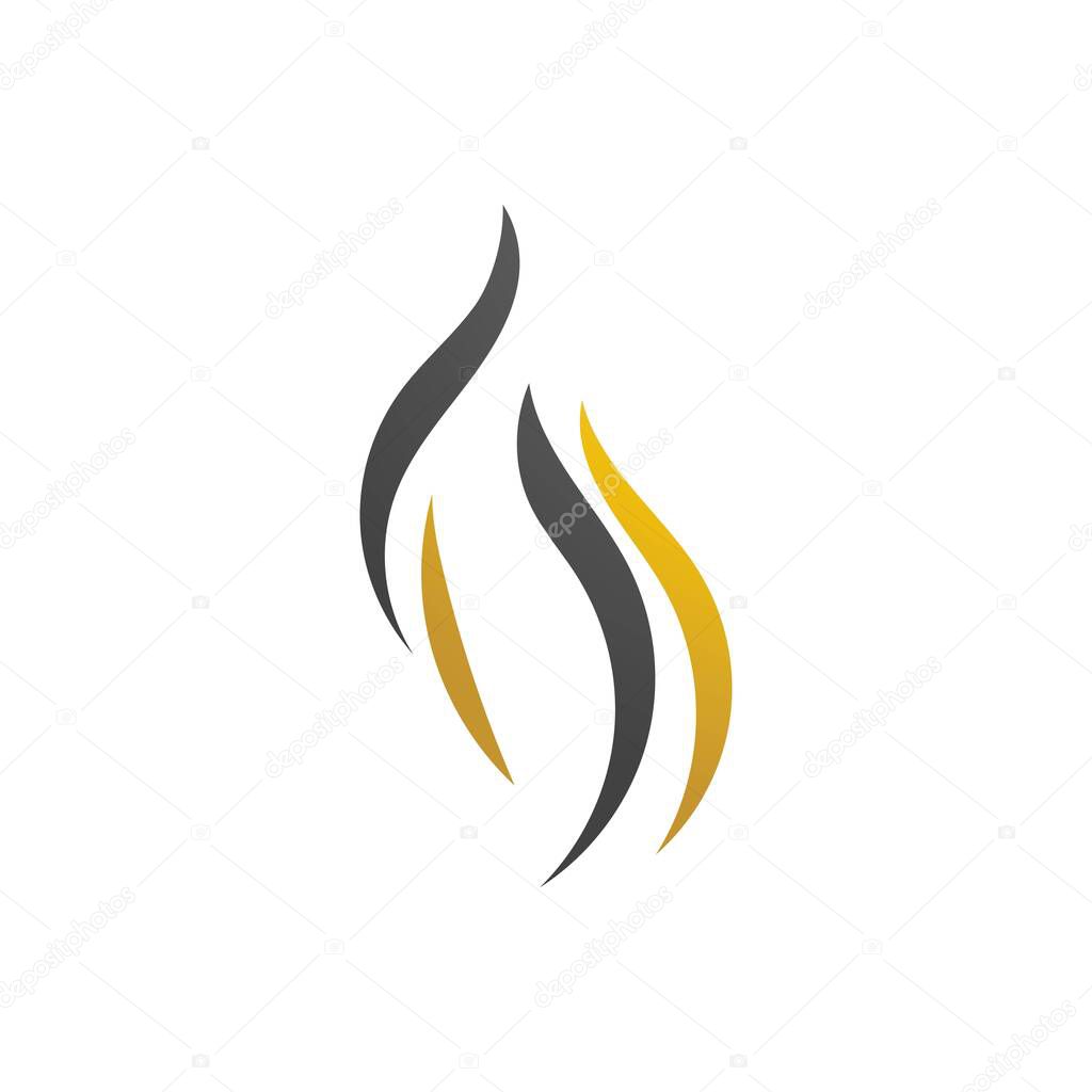 Hair wave logo vector icon template